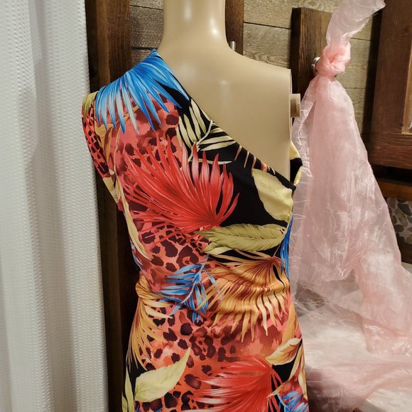 WinWin CORAL PRINT DRESS floral Medium USA sleeveless - Picture 5 of 8